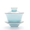 140 ml exquis Famous Guan Kiln Tea Set Gaiwanporcelain Bowl recouvert de couvercle Saucer China Bowls 240420