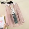 Summer Suncreen Shirt Elegancka perspektywa cienka szyfonowa bluzka Koreańska harajuku zobacz przez luźne top swobodny kardigan 240326