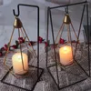 Candele Candele Nordic Romantic Candlestick Iron Crafts Holder Geometric Case decorazione per la casa Provvigioni del matrimonio arredamento da tavolo da tavola