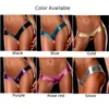 Women's Panties Imitation Leather Pants Shining Stringi Women Low Waist Sexy Lingerie Flashing T-back Thong Opaque Patent Underwear A50