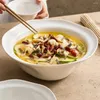 Canecas decoração de salada pequena tigela de sopa profunda cerâmica de macarrão instantâneo branco tigelas de frutas decorativas sobremesa