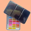 36色のソリッドウォーターカラーペイントセット水色ブラシポータブルメタルボックススクールキッズプロフェッショナルアート用品