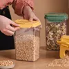 Cereali in plastica trasparente barattoli barattoli lattine di stoccaggio di boschi di zucchero contenitore di alimenti per alimenti di grande capacità Organizzatore accessori da cucina