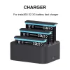 Acessórios Carregamento da bateria Dock 3slots Charger Fast Hub 12V 3A Acessórios de câmera de ação rápida de carga portátil para Insta360 x2 x3