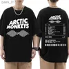 Men's Casual Shirts Arctic Monkey Inspired T-shirt - Album List Graffiti Printed Retro Mens Hip Hop Punk Short Sleeve yq240409