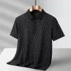 Herren Polos S Light Business kurzärmeliges Hemd 2024 Sommereis Seide Solid Farbe Einfacher lässiges All-Match High-End T-Shirt Drop liefern dhgy8