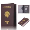 Frankrike Pass Cover Pu Leather Credit Card Slot Porte-Passeport Housse Men Women French Passport Organizer Travel Accessory