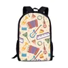 Sacs d'école Cartoon Musical Instrument Design Teenagers Sac Étudiant Sac Daily Casual Sackepack Boys Girls Book Travel Storage Rucksack