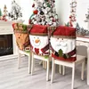 Stuhlabdeckungen Abdeckungen Claus Party Accessoires Slitcovers Back Weihnachtsdekoration Küchenbedarf Sitzabdeckung