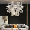 Lampadiers lampadario di vetro di lusso per soggiorno a LED moderna decorazione per la casa lampada creativa design creativo da letto per interni Lustre della camera da letto d'argento