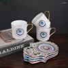 Tazze da caffè da caffè diavolo piatto in oro set da tè pomeridiano in ceramica