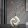 Vases Nordic Style Simple And Creative Ceramic Vase Ornaments Living Room Entrance TV Cabinet Set Home Decorations