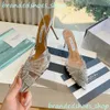 Aquazzura Rhinestone Cross Strap Embelled Silk Pumpar skor stilett Slingbacks High Heels Shoes 105mm Spool Women Luxurys Designers Sandals Designer Heels