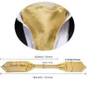 Hitie Silk Beige Kahaki Mens Ascot Tie Hankerchief Mankiety ustawione Jacquard tkanin Cravat dla męskich groomów Wedding Business240409