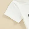 Toddler Baby Boy Vêtements d'été mignon lettre imprimé à manches courtes t-shirts et shorts extensibles Swear tenues