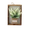 Frames 3D Artificial Flower Po Frame For Bouquet Carnation Plants Wooden Handmade Crafts Wedding Party Home Living Room Decoration