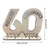 Figurine decorative Display Numero LED moderno 2024 Segno di legno Libro ospite Perfect Gift per compleanni