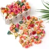 Flores decorativas 50pcs Seda Rose Artificial Head Mini Fake for Home Decor Garden Party Wedding Wedding Wreath Great Acessórios
