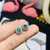 Pendientes de sementales esmeralda natural colombiana 925 plata para mujeres preciosas con certificado