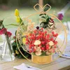 装飾的な花人工花バスケットハンドヘルド結婚式の装飾テーブルリビングルームアイアンダイニングオーナメントレッドベリー愛好家