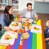 1/2/4Pcs Rainbow Table Tablecloth ectangular Decorative Colorful Table Cloth Colorful Rainbow Theme Birthdays Party Supplies