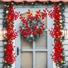 Dekorative Blumen 30/5pcs Weihnachten rote Berry Verblösche Schaumkünstig