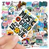 50pcs Music Stickers Motivational Phrases Laptop Phone Notebook Headphone Guitar Wall Graffiti Vinyl Decals for kids Gift