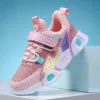 Sneakers barnskor för flickor 2022 Spring Sporty Children Casual Shoes 7 Year Old Breattable Print Pink Tennis Running Sneakers Girls