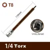 1PCS 110 mm Longueur Torx Tournevis Bits 1/4 pouce Drive de conduite Outils à main T8 T10 T15 T20 T25 T27 T30 T40 T45 T50 T55