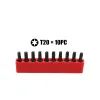 SET TOULLE DE BIT TOURNIVRE ELECTRIQUE 10PCS CORDE RATCHET -T40 Bits de pilotage de vis 25 mm S2 MAGNETIQUE HEX TORX TORX