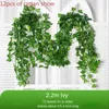 Decorative Flowers 2.2M Green Silk Artificial Hanging Ivy Leaf Garland Plants Vine Grape Leaves 1Pcs Home Bathroom Decoration Garden Party