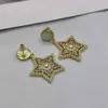 Designer Mui Mui Jóias Miao Jias 21 Novo imitação Crystal Pearl Five Point Star Brincos e para mulheres com temperamento avançado de sentimento cheio de diamantes