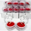 20pcs acrílico Brincho de cristal caixas de exibição de armazenamento Caixa de armazenamento Caixa de casamento clara Pacote de casamento para embalagens de jóias