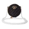 Shoulder Bags Temperament Crossbody Handbags Leisure Solid Color Mini Round Bale Elegant Lattice Bowknot Heart Women Bag