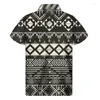 Men's Casual Shirts Retro Mexico Aztec 3D Print Hawaiian Men Summer Ethnic Totem Pattern Lapel Shirt Street Loose Short Sleeves Blouse Tops