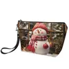 Cosmetic Bags Snowman Printed For Women Travel Large Storage High Quality Design Hygienic Toiletry Bag Christmas