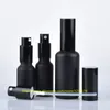 Storage Bottles 5ml To 100ml Matte Black Glass Bottle With Pump Or Sprayer For Lotion Perfume Essential Oil Moisturizer Facial Water Skin