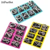 24pcs/Set Metall Draht Puzzle Set IQ Mind Brain Teaser Reliever Eltern-Kinder Interaktives Spiel Metall Link Lock-Lock-Spielzeug entsperren Verriegelungsspielzeuge