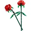 40460 Botanische Blumenserie -Blöcke, Rosenstrauß, künstliche Blumen für die Heimdekoration, Displaymodell für ihn/sie, 120pcs