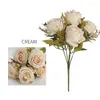 Flores decorativas El Artificial Snowflake Ploth Roses Bouquet Restaurant Decoration Simulation Flower Pink Rosa Floral Floral