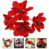 Decorative Flowers 4 Pcs Christmas Tree Flower Arrangement Ornament Xmas Wreath Artificial Iron Wire