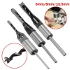 6/8/12.5mm HSS Square Hole Drill Bit Auger Steel Mortising Drilling Craving DIY Furniture Woodworking Tools