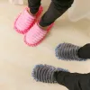 Wasbare microvezelstof dop slippers Lazy snelle huis vloerreinigingsschoenen Home schoenen