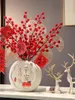 Vazolar moda basit dekorasyon vazo beyaz porselen ve yapay çiçekler Çin oturma odası çalışması dekorasyonlar koyabilir