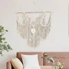 Arazzi Boho Woven Tapestry Macrame Art Astietico decorazione murale con nappe decorazioni per la casa fatta a mano.