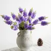 Flores decorativas Mangueira artificial Lavanda Hyacinth Mesa de jantar de flor falsa