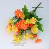 Fleurs décoratives 28 Head Silk Daisy Bouquet Artificial Flower Long Branch Fake Fleur Artificielle For Home Wedding Garden Decoration