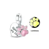 2023 Novo 925 Luz de prata em Dark Firefly Star Paw Pingente Charms Beds Fit Diy Fine Original Pandora Bracelet