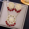 Kolye küpeleri seti boho vintage etnik çiçek setleri lüks kristal gelin takılar düğün aksesuarları kadın bijoux hediye
