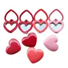 収納ボトル40pcs/lot love heart heart shapeルージュリップスティックボックスアイシャドウケースアルミパレット空の空のプレート小さな化粧品コンパクトミラー